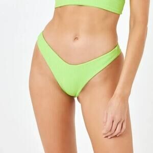 L*Space The Camacho Low RIse Bikini Bottoms Cucumber Green Size XS NEW with Tags